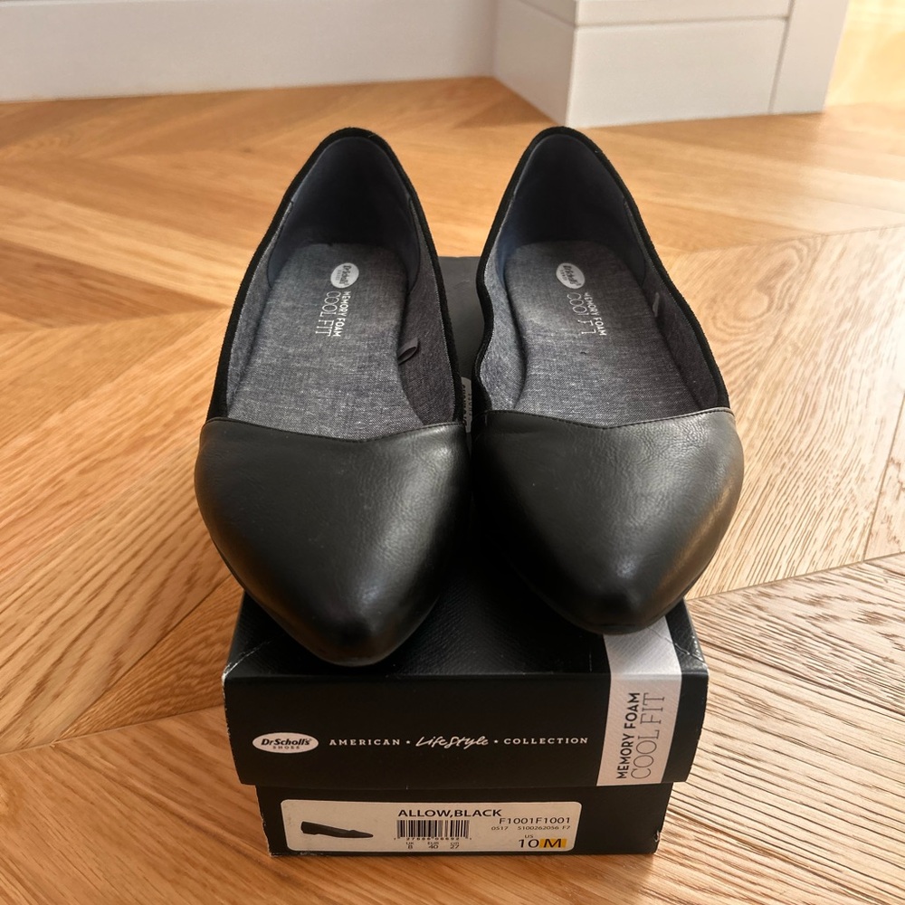 Dr. Scholl's Women's Black Leather Flats